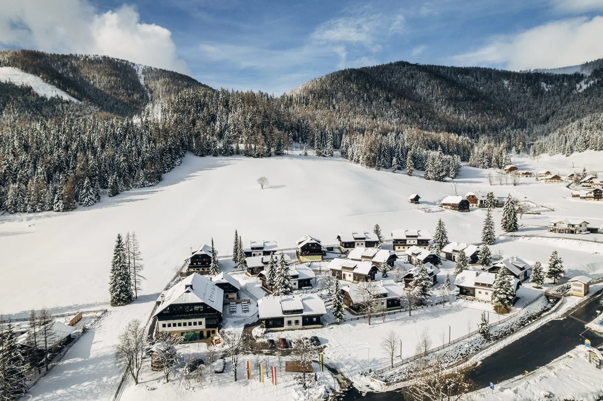 Das Tal von Bad Kleinkirchheim im Winter