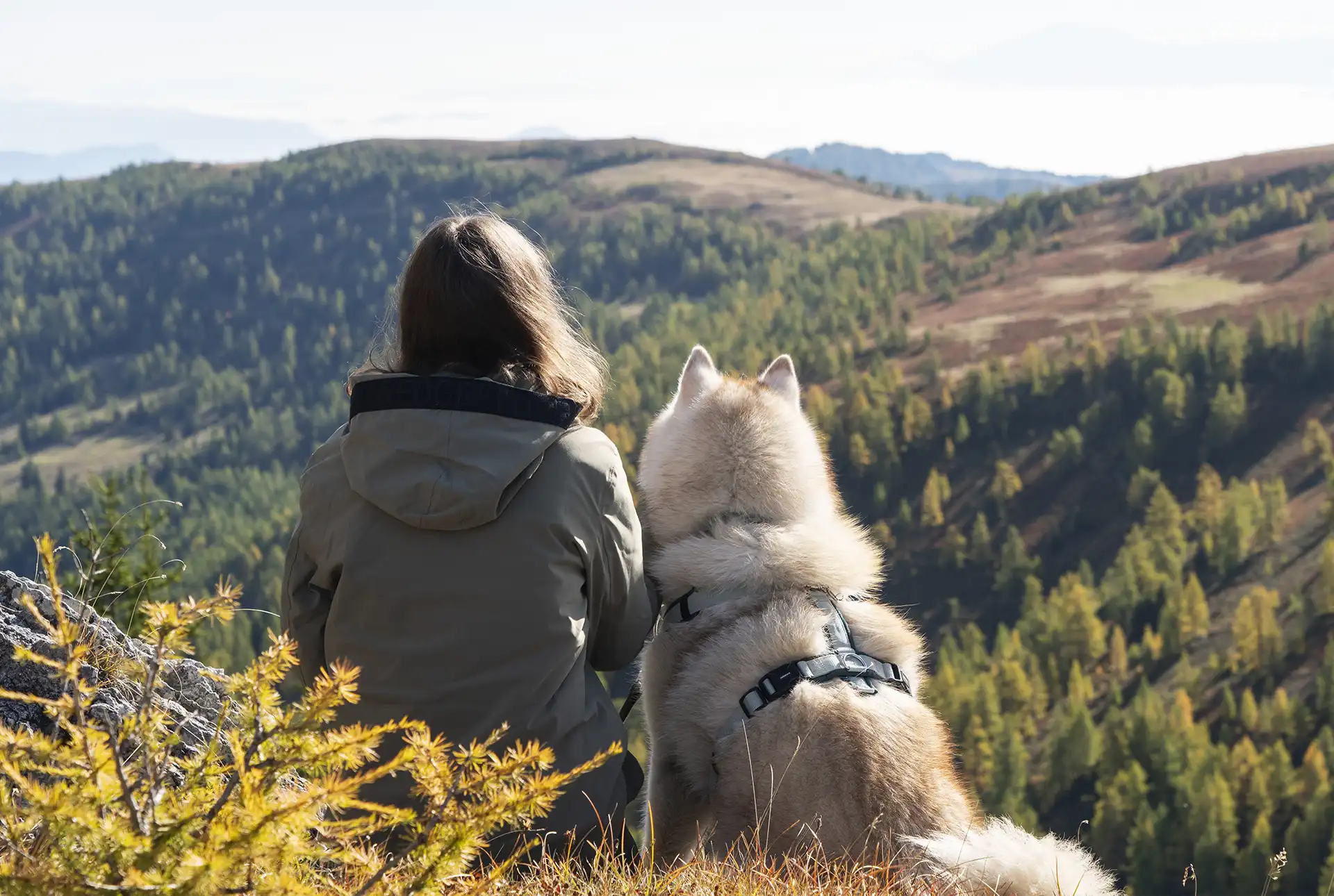 Urlaub mit Hund, Frau und Husky auf der Kaiserburg in Bad Kleinkirchheim